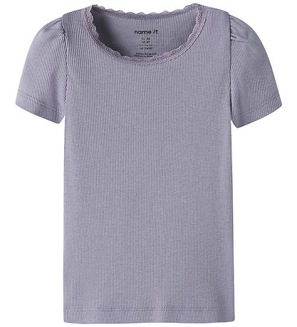 Name It T-shirt - Rib - Noos - NmfKab - Lavender Gray