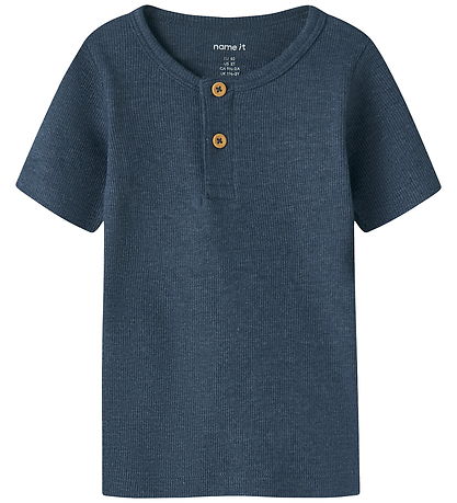 Name It T-shirt - Rib - Noos - NmmKab - Vintage Indigo/Melange