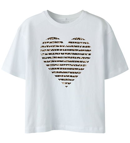 Name It T-shirt - NkfFahiraz - Bright White/Leo Heart