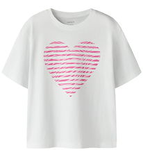Name It T-shirt - NkfFahiraz - Bright White/Zebra Heart
