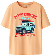 Name It T-shirt - Loose - NkmVagno - Peach Fuzz/Retro Surfing