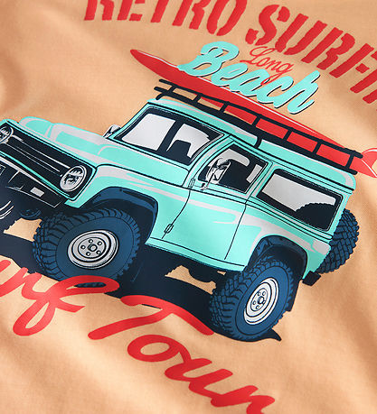 Name It T-shirt - Loose - NkmVagno - Peach Fuzz/Retro Surfing