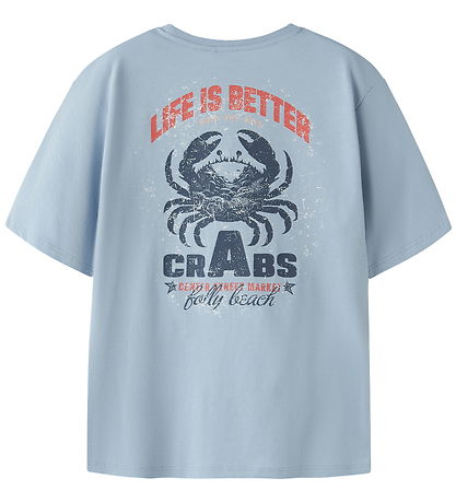 Name It T-shirt - NkmVelix - Blue Fog/Crabs