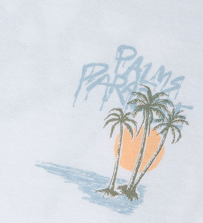 Name It T-shirt - NkmVelix - Bright White/Palms Paradise