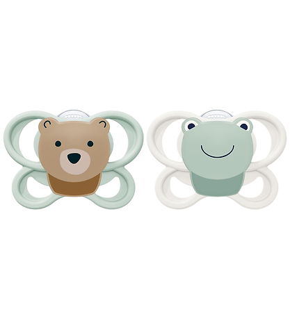 Nuk Sutter - 2-pak - Perfect Match Air - Bear/Frog - Grøn/Hvid