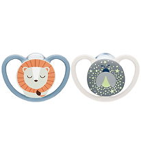Nuk Sutter - 2-pak - Perfect Match Air Night - Lion - Blå/Hvid