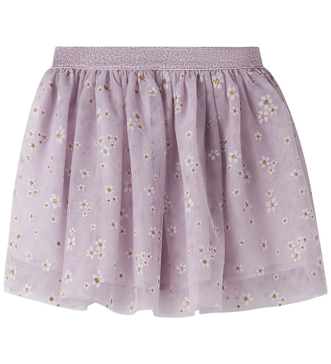 Name It Nederdel - Tyl - NmfVabos - Lavender Fog/FLOWERS billede