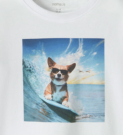 Name It T-shirt - NmmVoto - Bright White/Surfer Dog