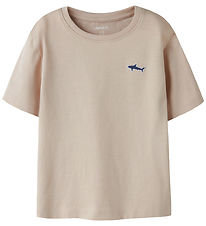 Name It T-shirt - NmmVimpel - Chateau Gray/Shark Embroidery