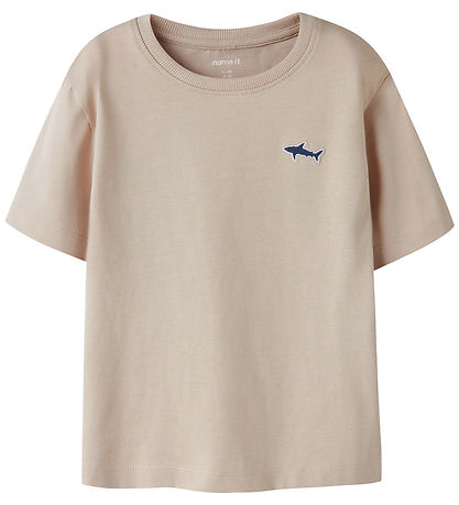 Name It T-shirt - NmmVimpel - Chateau Gray/Shark Embroidery
