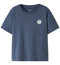 Name It T-shirt - NmmVimpel - Vintage Indigo/Palm Embroidery