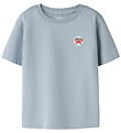 Name It T-shirt - NmmPennant - Blue Fog/Crab Embroidery