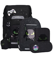 Beckmann Skoletaske - Classic Maxi - Pixel - Sort