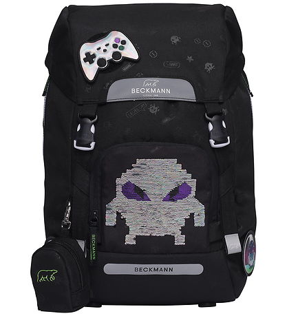 Beckmann Skoletaske - Classic Maxi - Pixel - Sort