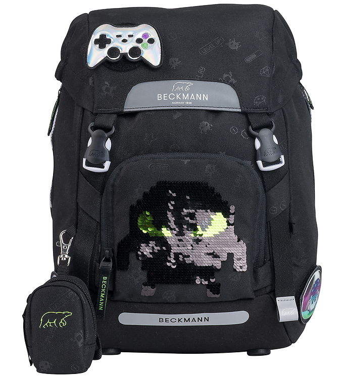 Beckmann Skoletaske - Classic - Pixel - Sort