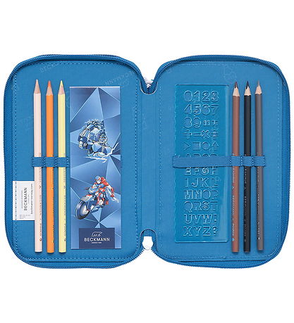 Beckmann Penalhus m. Indhold - Blue Lightning/Blue