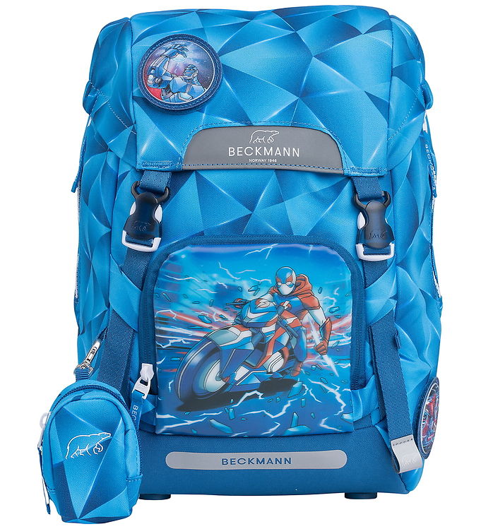 Beckmann Skoletaske - Classic - Blue Lightning/Blå