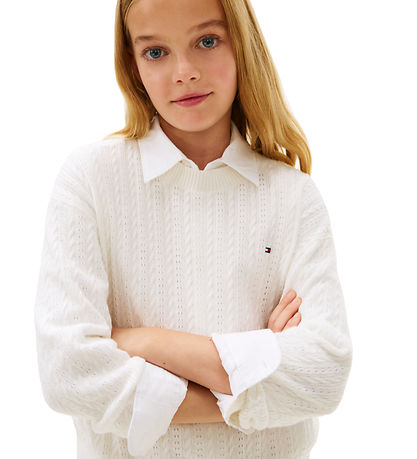 Tommy Hilfiger Bluse - Strik - Ivory Silk White