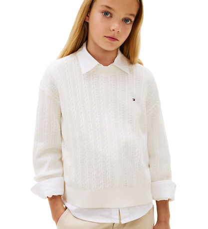 Tommy Hilfiger Bluse - Strik - Ivory Silk White