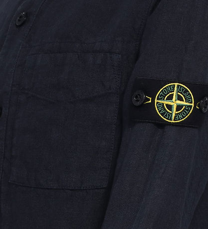 Stone Island Skjorte - Hør - Navy Blue