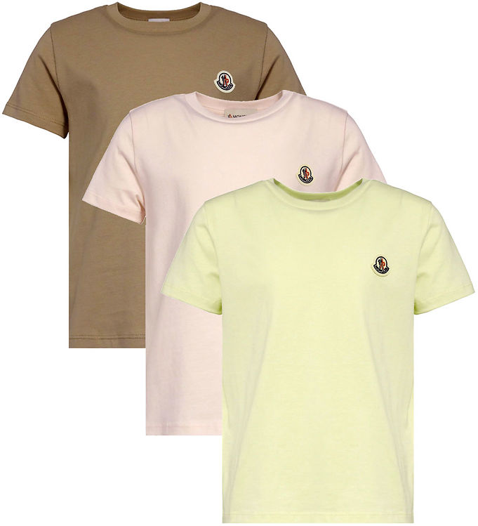 Moncler T-shirt - 3-pak - Brun/Rosa/Gul