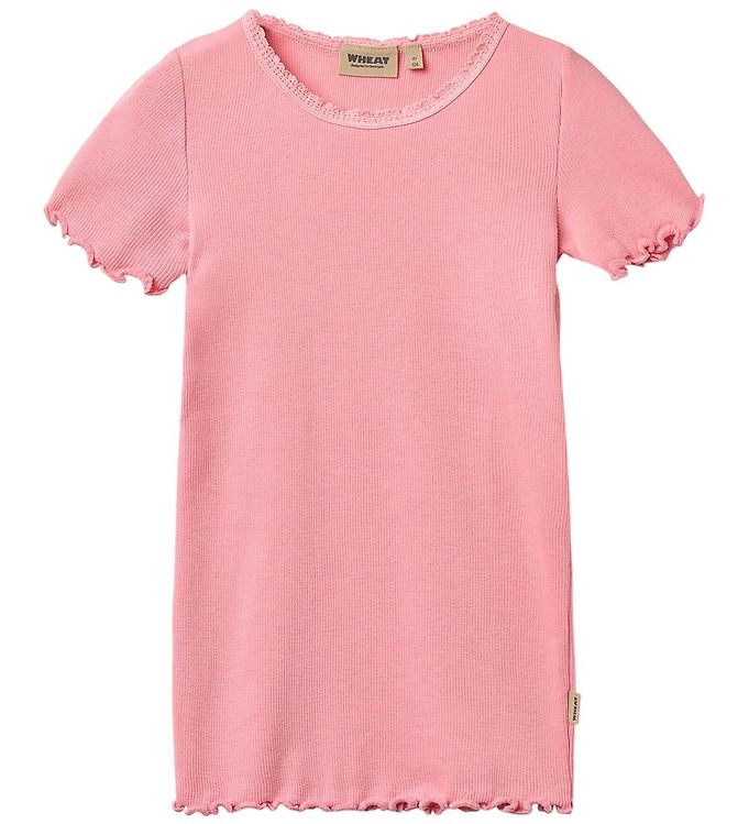 Wheat Katie T-shirt Bubblegum i Rib - Str. 3y 98cm