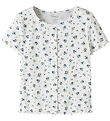 Name It T-shirt - Rib - NkfVemia - Bright White/Purple Floral