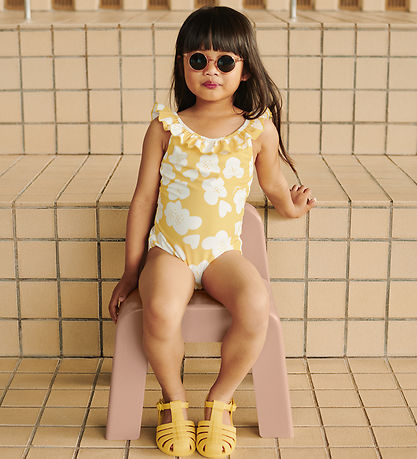 Liewood Badedragt - UV40+ - Kallie - Flower/Lemon Yellow