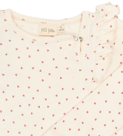 Petit Piao Body l/æ - PPSonja - Eggnog Heart AOP