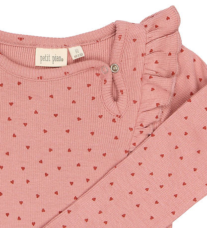 Petit Piao Body l/æ - PPSonja - Dusty Rose Heart AOP