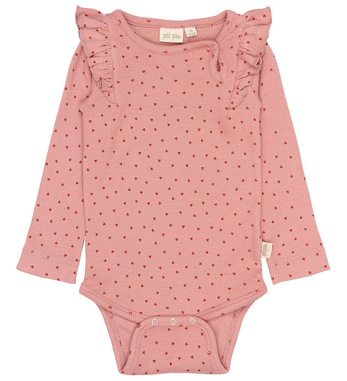 Petit Piao Body l/æ - Rib/Model - PPSonja - Dusty Rose Heart