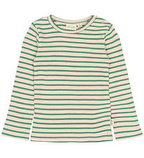 Petit Piao Bluse - Rib - PPSky - Frosty Spruce Striped