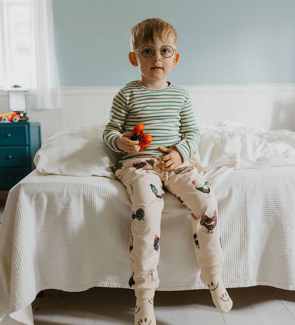 Petit Piao Bluse - Rib - PPSky - Frosty Spruce Striped