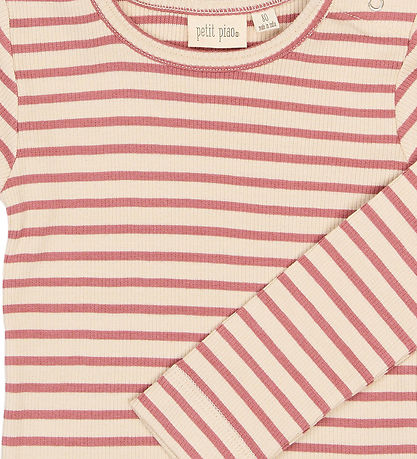 Petit Piao Bluse - Rib - PPSky - Dusty Rose Striped
