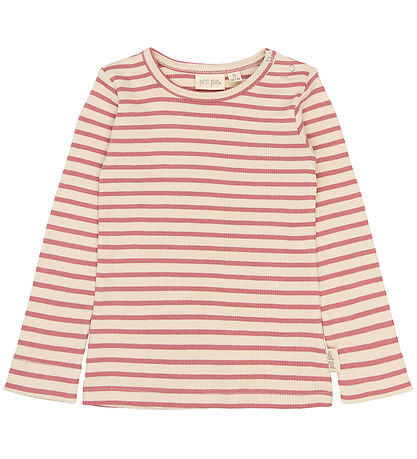 Petit Piao Bluse - Rib - PPSky - Dusty Rose Striped