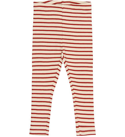Petit Piao Leggings - Rib - PPSky - Cinnabar Striped