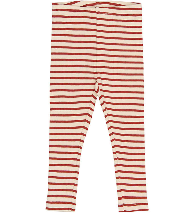 Petit Piao Leggings - Rib/Modal - PPSky - Cinnabar Striped billede