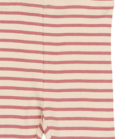 Petit Piao Leggings - Rib - PPSky - Dusty Rose Striped