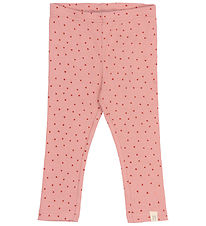 Petit Piao Leggings - Rib - PPSonja - Dusty Rose Heart AOP