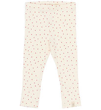 Petit Piao Leggings - Rib - PPSonja - Eggnog Heart AOP