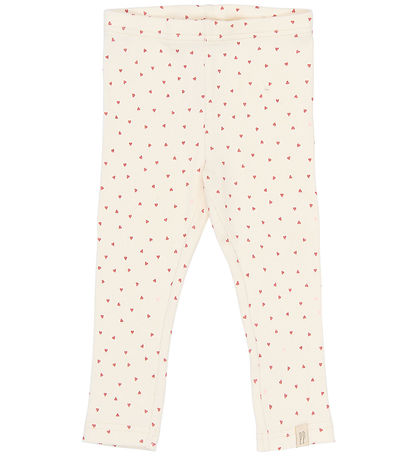 Petit Piao Leggings - Rib - PPSonja - Eggnog Heart AOP