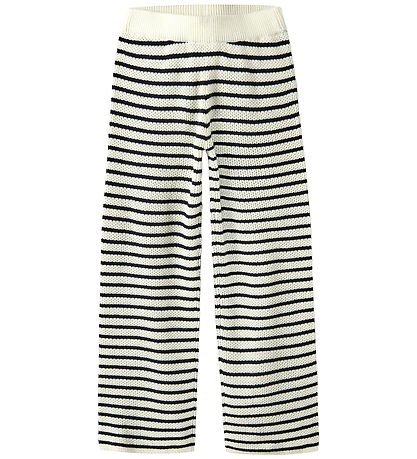 Name It Bukser - Strik - Wide - NkfFumiko - Antique White/Navy B