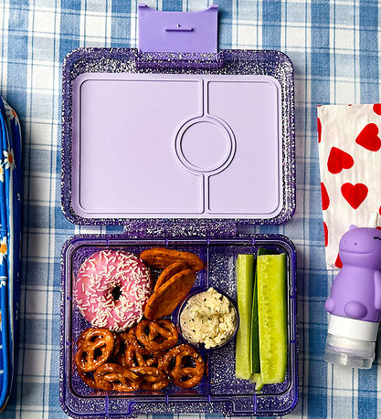 Yumbox Madkasse m. 3 Rum - Bento Snack - Princess Purple Glitter