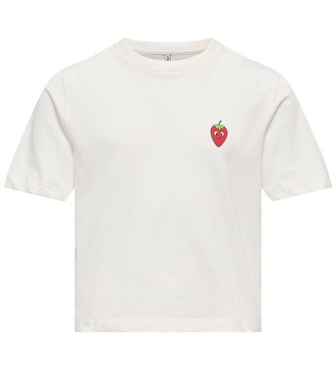Kids Only T-shirt - KogRex - Cloud Dancer/Strawberry