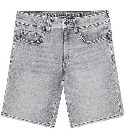 Indian Blue Jeans Shorts - Wide - Light Grey Denim