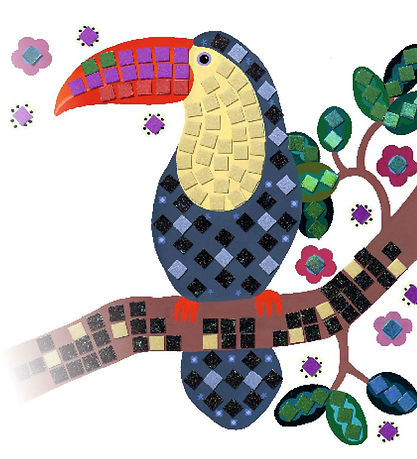 Djeco Kreasæt - Mosaik - Junglens Fugle