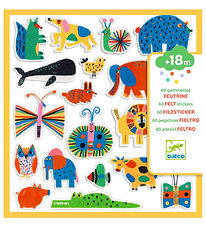 Djeco Klistermærker - 60 stk - Filt - Dyr