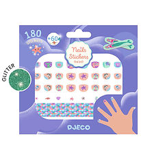 Djeco Klistermærker - 180 stk - Neglestickers - Glimmer Havdyr