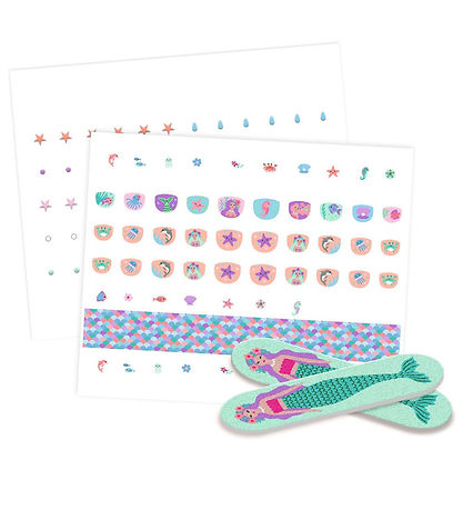 Djeco Klistermærker - 180 stk - Neglestickers - Glimmer Havdyr