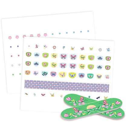 Djeco Klistermærker - 160 stk - Neglestickers - Glimmer Sommerfu